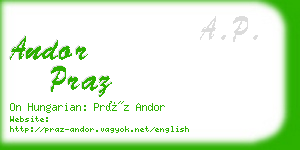 andor praz business card